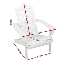 Load image into Gallery viewer, Gardeon Outdoor Sun Lounge Beach Chairs Table Setting Wooden Adirondack Patio - White
