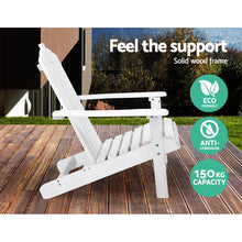 Load image into Gallery viewer, Gardeon Outdoor Sun Lounge Beach Chairs Table Setting Wooden Adirondack Patio - White