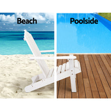 Load image into Gallery viewer, 3PC Outdoor Wooden Adirondack Lounge Chairs Table Set - White