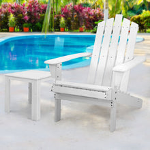 Load image into Gallery viewer, 2PC Outdoor Wooden Adirondack Lounge Chairs Table Set - White