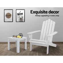 Load image into Gallery viewer, 2PC Outdoor Wooden Adirondack Lounge Chairs Table Set - White