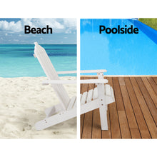 Load image into Gallery viewer, 2PC Outdoor Wooden Adirondack Lounge Chairs Table Set - White