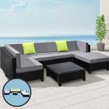 Load image into Gallery viewer, Gardeon 7PC Sofa Set Outdoor Furniture Lounge Setting Wicker Couches Garden Patio Pool