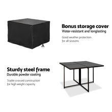 Load image into Gallery viewer, Gardeon 5 Piece Wicker Outdoor Dining Set - Black