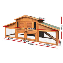 Load image into Gallery viewer, i.Pet Rabbit Hutch Chicken Coop Wooden Pet Hutch 169cm x 52cm x 72cm
