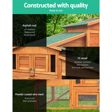 Load image into Gallery viewer, i.Pet Rabbit Hutch Chicken Coop Wooden Pet Hutch 169cm x 52cm x 72cm