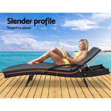 Load image into Gallery viewer, Gardeon Outdoor Sun Lounge - Black