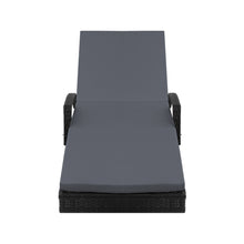 Load image into Gallery viewer, Gardeon Set of 2 Outdoor Sun Lounge Chair with Cushion - Black