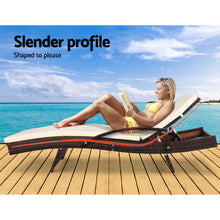 Load image into Gallery viewer, Gardeon Outdoor Sun Lounge - Brown