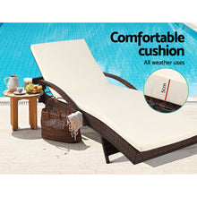 Load image into Gallery viewer, Gardeon Outdoor Sun Lounge - Brown
