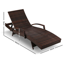 Load image into Gallery viewer, Gardeon Set of 2 Sun Lounge Outdoor Furniture Day Bed Rattan Wicker Lounger Patio