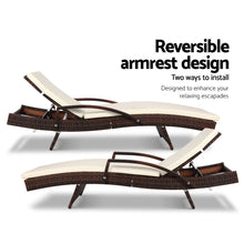 Load image into Gallery viewer, Gardeon Set of 2 Sun Lounge Outdoor Furniture Day Bed Rattan Wicker Lounger Patio