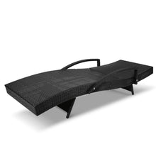 Load image into Gallery viewer, Gardeon Set of 2 Sun Lounge Outdoor Furniture Wicker Lounger Rattan Day Bed Garden Patio Black