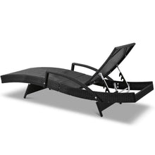 Load image into Gallery viewer, Gardeon Set of 2 Sun Lounge Outdoor Furniture Wicker Lounger Rattan Day Bed Garden Patio Black
