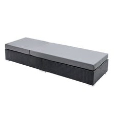 Load image into Gallery viewer, Gardeon Sun Lounge Wicker Lounger Outdoor Furniture Rattan Garden Day Bed Sofa Black