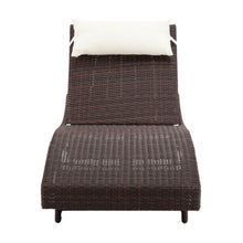 Load image into Gallery viewer, Gardeon Outdoor Wicker Sun Lounge - Brown