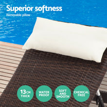 Load image into Gallery viewer, Gardeon Outdoor Sun Lounge Setting Wicker Lounger Day Bed Rattan Patio Furniture Brown