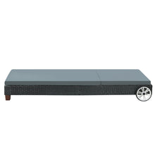 Load image into Gallery viewer, Gardeon Sun Lounge Wicker Lounger Day Bed Wheel Patio Outdoor Furniture Setting