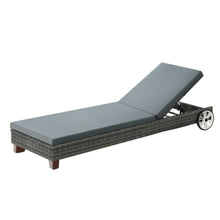 Load image into Gallery viewer, Gardeon Sun Lounge Wicker Lounger Day Bed Wheel Patio Outdoor Furniture Setting