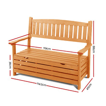 Load image into Gallery viewer, 2 Seat Wooden Outdoor Storage Bench