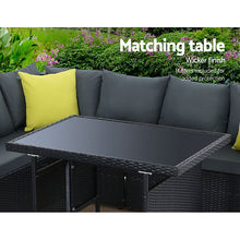 Load image into Gallery viewer, 6PC Outdoor Wicker Table Chairs Lounge Set - Black