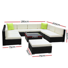 Load image into Gallery viewer, Gardeon 10PC Outdoor Furniture Sofa Set Wicker Garden Patio Lounge