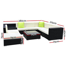 Load image into Gallery viewer, Gardeon 9PC Outdoor Furniture Sofa Set Wicker Garden Patio Pool Lounge