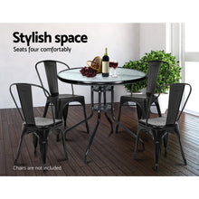 Load image into Gallery viewer, Gardeon Outdoor Dining Table Bar Setting Steel Glass 70CM