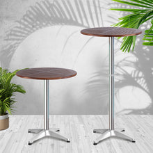 Load image into Gallery viewer, Outdoor Bar Table Furniture Wooden Cafe Table Aluminium Adjustable Round Gardeon