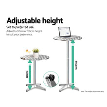 Load image into Gallery viewer, Gardeon Outdoor Bistro Set Bar Table Stools Adjustable Aluminium Cafe 3PC Round