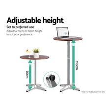 Load image into Gallery viewer, Gardeon Outdoor Bistro Set Bar Table Stools Adjustable Aluminium Cafe 3PC Wood
