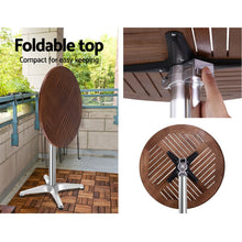 Load image into Gallery viewer, Gardeon Outdoor Bistro Set Bar Table Stools Adjustable Aluminium Cafe 3PC Wood
