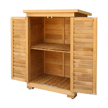 Load image into Gallery viewer, Portable Wooden Garden Storage Cabinet
