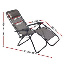 Load image into Gallery viewer, Gardeon Zero Gravity Recliner Chairs Outdoor Sun Lounge Beach Chair Camping - Beige