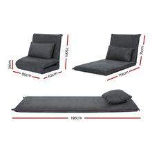 Load image into Gallery viewer, Artiss Floor Sofa Bed Lounge Couch Recliner Chair Folding Foam Camping Bed