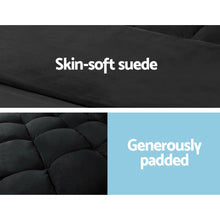 Load image into Gallery viewer, Artiss Lounge Sofa Bed 2-seater Charcoal Suede
