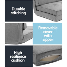 Load image into Gallery viewer, Artiss Floor Lounge Single Sofa Bed Grey Fabric