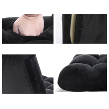 Load image into Gallery viewer, Artiss Lounge Sofa Bed Flannel Fabric Black