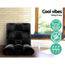 Load image into Gallery viewer, Artiss Lounge Sofa Bed Flannel Fabric Black
