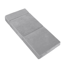 Load image into Gallery viewer, Giselle Bedding Folding Foam Mattress Portable Sofa Bed Lounge Chair Velvet Light Grey