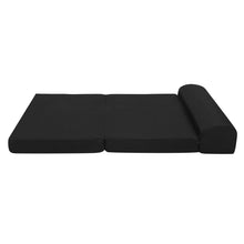 Load image into Gallery viewer, Giselle Bedding Folding Foam Mattress Portable Double Sofa Bed Mat Air Mesh Fabric Black