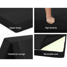Load image into Gallery viewer, Giselle Bedding Folding Foam Mattress Portable Double Sofa Bed Mat Air Mesh Fabric Black