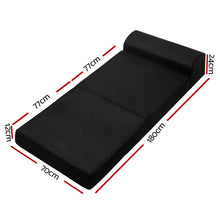 Load image into Gallery viewer, Giselle Bedding Folding Foam Mattress Portable Single Sofa Bed Mat Air Mesh Fabric Black