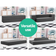 Load image into Gallery viewer, Giselle Bedding Portable Sofa Bed Folding Mattress Lounger Chair Ottoman Grey