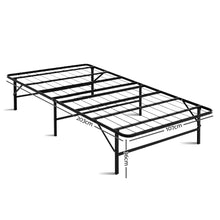 Load image into Gallery viewer, Artiss Folding Bed Frame Metal Bed Base King Single Size Portable Black