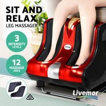 Load image into Gallery viewer, Livemor Foot Massager Shiatsu Ankle Calf Leg Massagers Circulation Enhancer Red