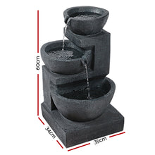 Load image into Gallery viewer, Zenton™ - Tranquil Blue 3 Tier Solar Powered Water Fountain with Light