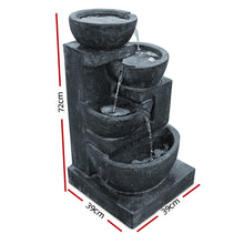 Load image into Gallery viewer, Zenton™ - Tranquil Blue 4 Tier Solar Powered Water Fountain with Light