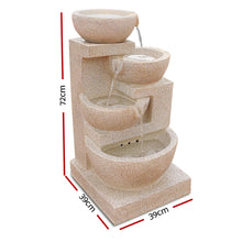 Load image into Gallery viewer, Zenton™ - Tranquil Sand Beige 4 Tier Solar Powered Water Fountain with Light