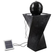 Load image into Gallery viewer, InfinityTwist™ - Minimalist Black Ball Twisty Solar Powered Water Fountain with Lights